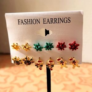 6 Pair Holiday Earrings, NWT